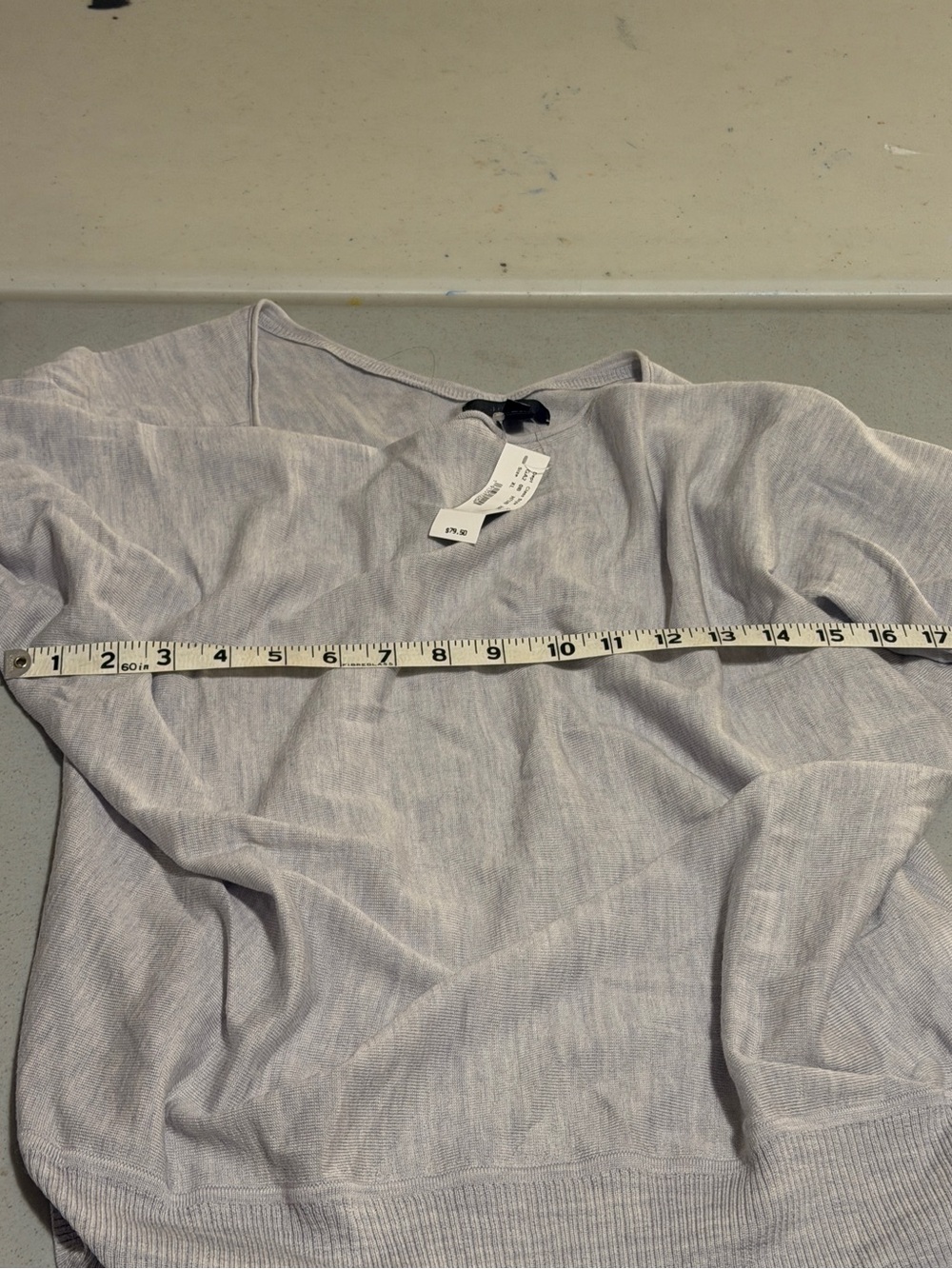 J.Crew Light Gray Off-Shoulder Long Sleeve Sweater NWT - Picture 6 of 7